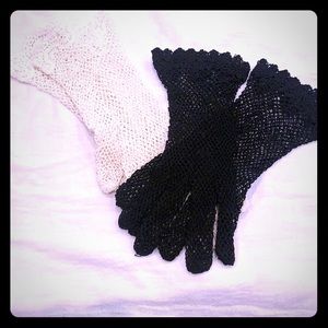 Black and White See Through Glove Set